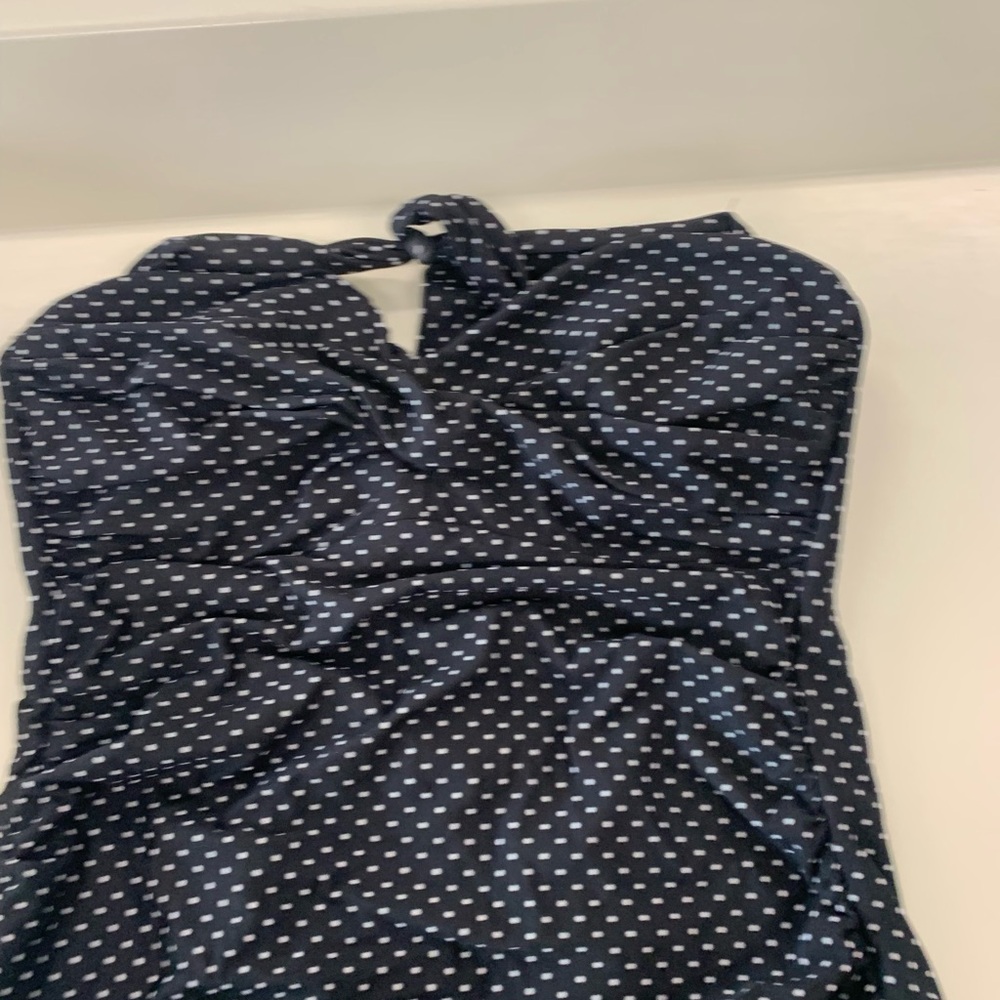 Miraclesuit Black and White Polka Dot Strapless Top